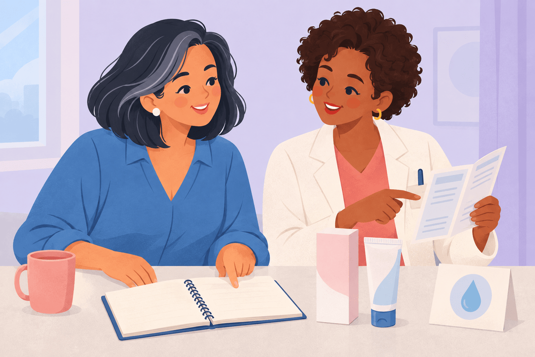 Illustration about vaginal dryness in perimenopause