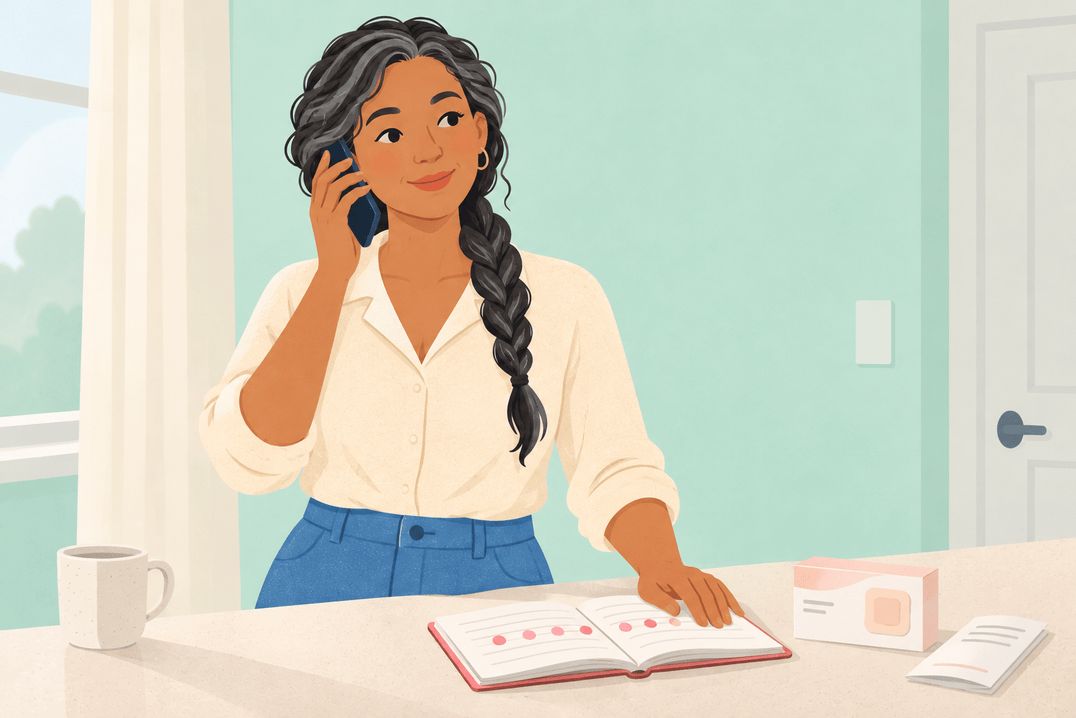 Illustration about bleeding on hrt