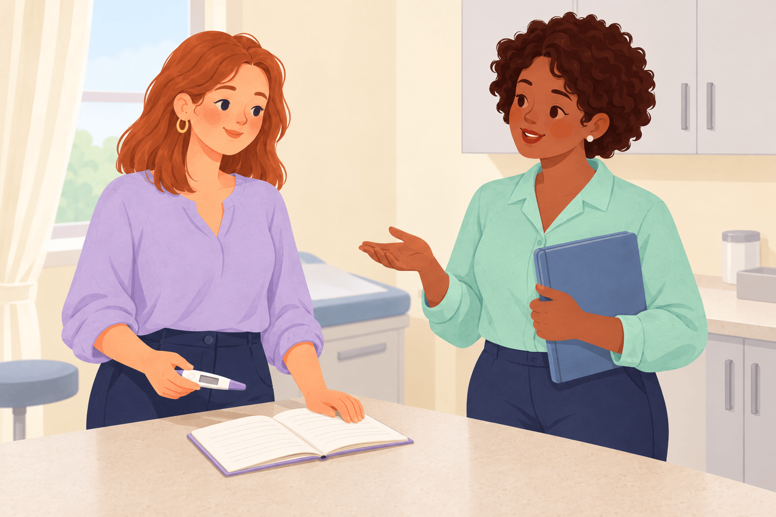Illustration about ovulation symptoms