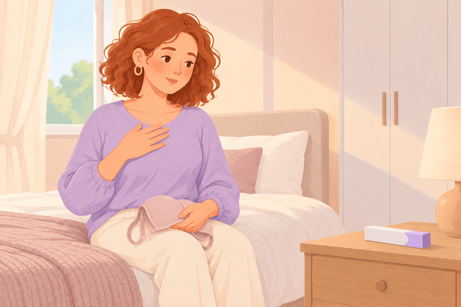Illustration about breast tenderness after ovulation