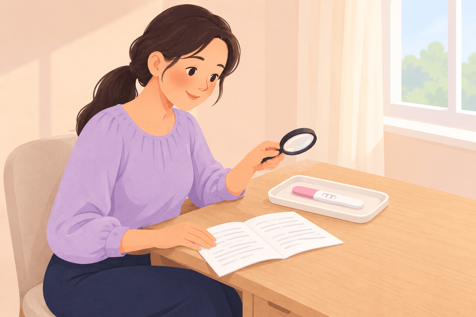 Illustration about faint ovulation test lines