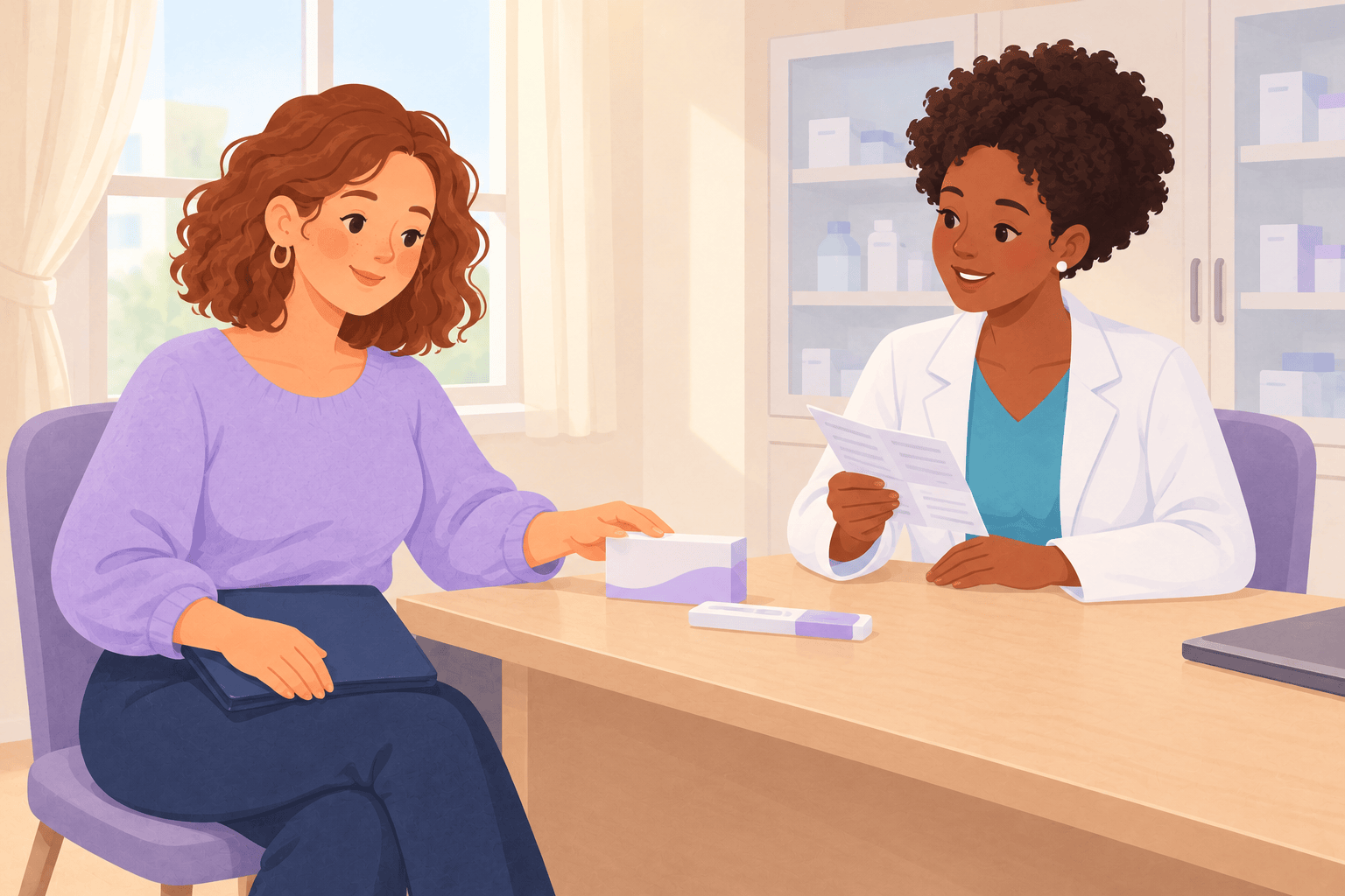 Illustration about fertility medicines and lh tests