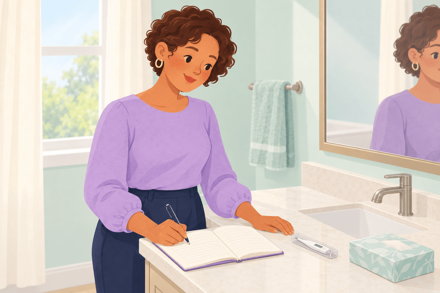 Illustration about cervical mucus versus bbt