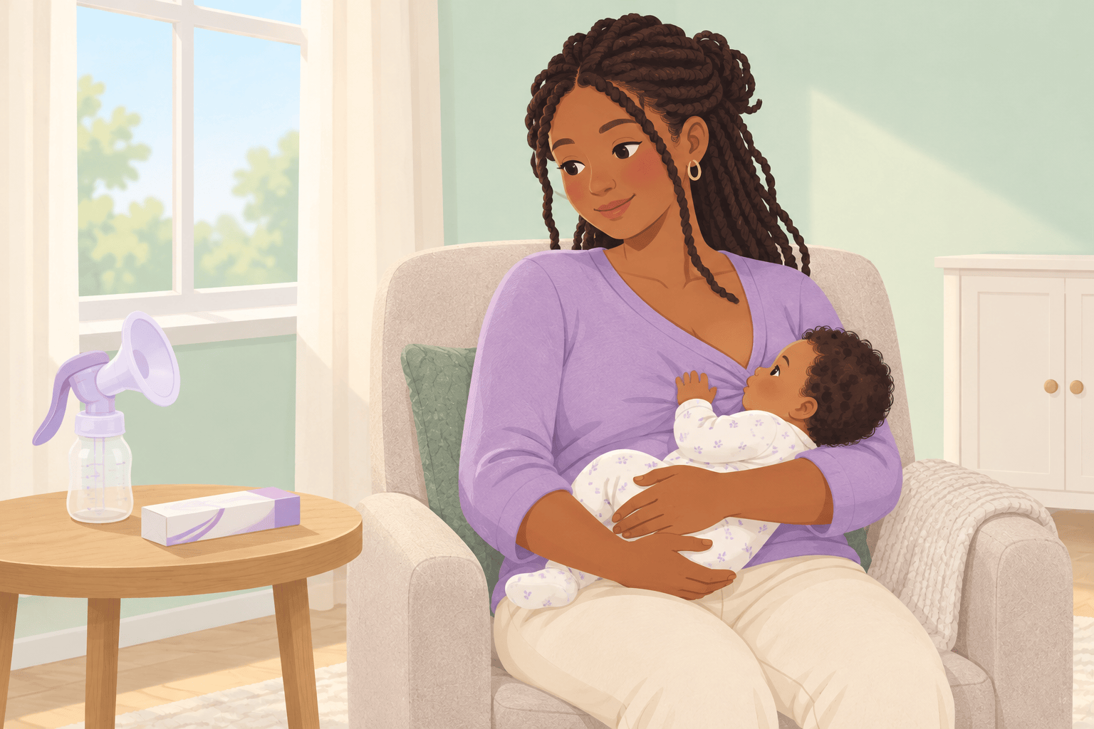 Illustration about pregnancy signs while breastfeeding