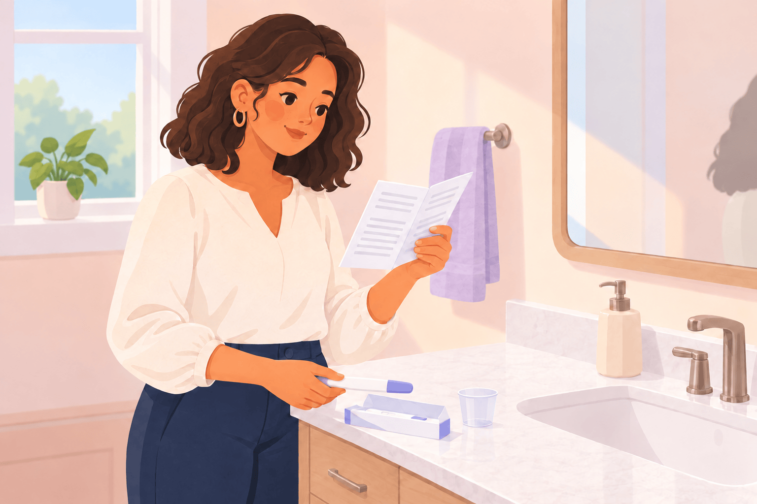 Illustration about home pregnancy tests
