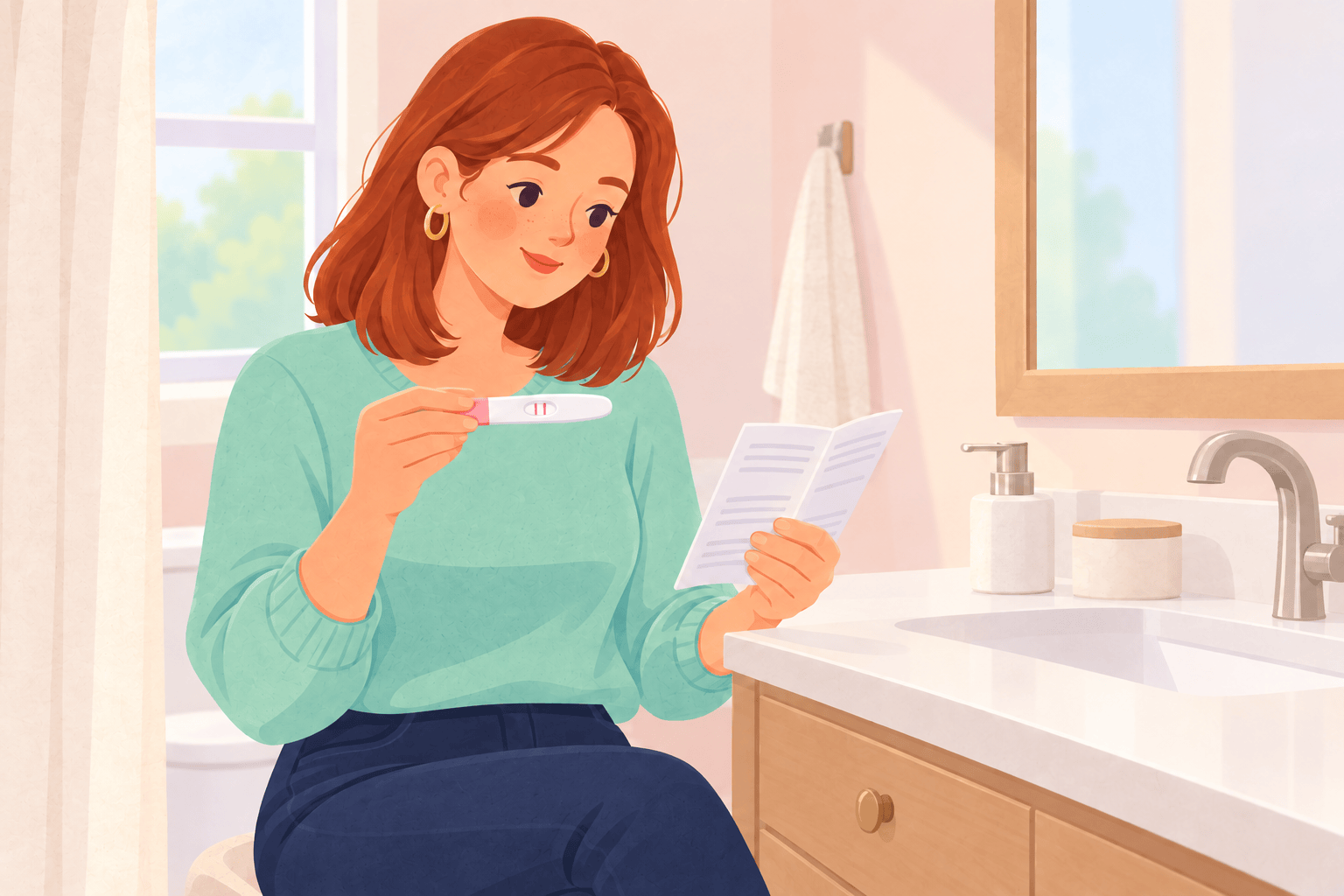 Illustration about faint positive pregnancy tests