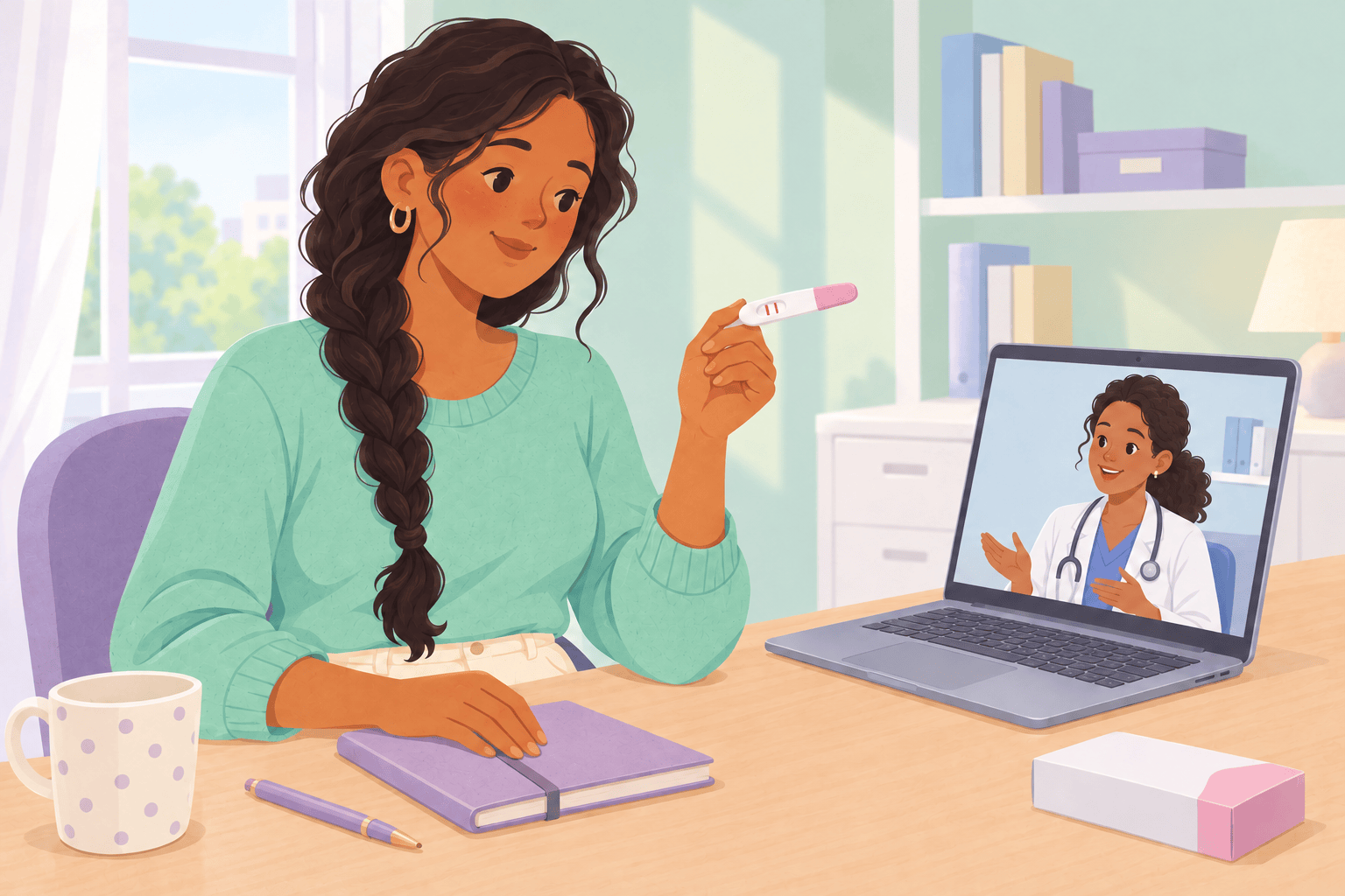 Illustration about false positive pregnancy tests