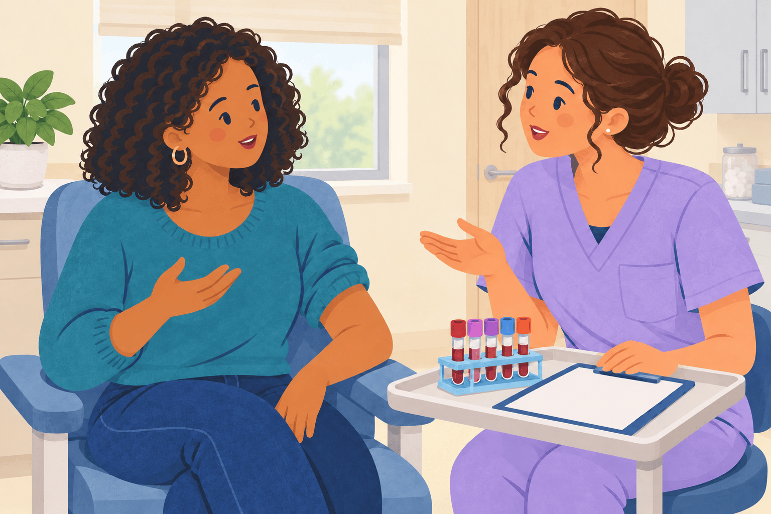 Illustration about blood pregnancy tests