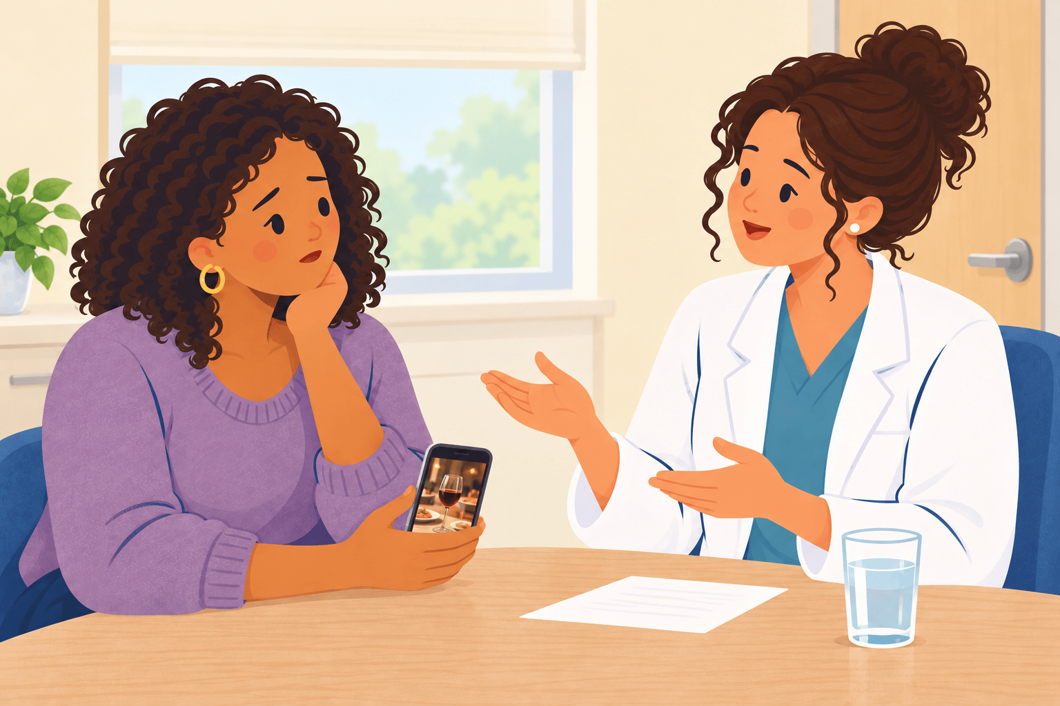 Illustration about alcohol before knowing you are pregnant