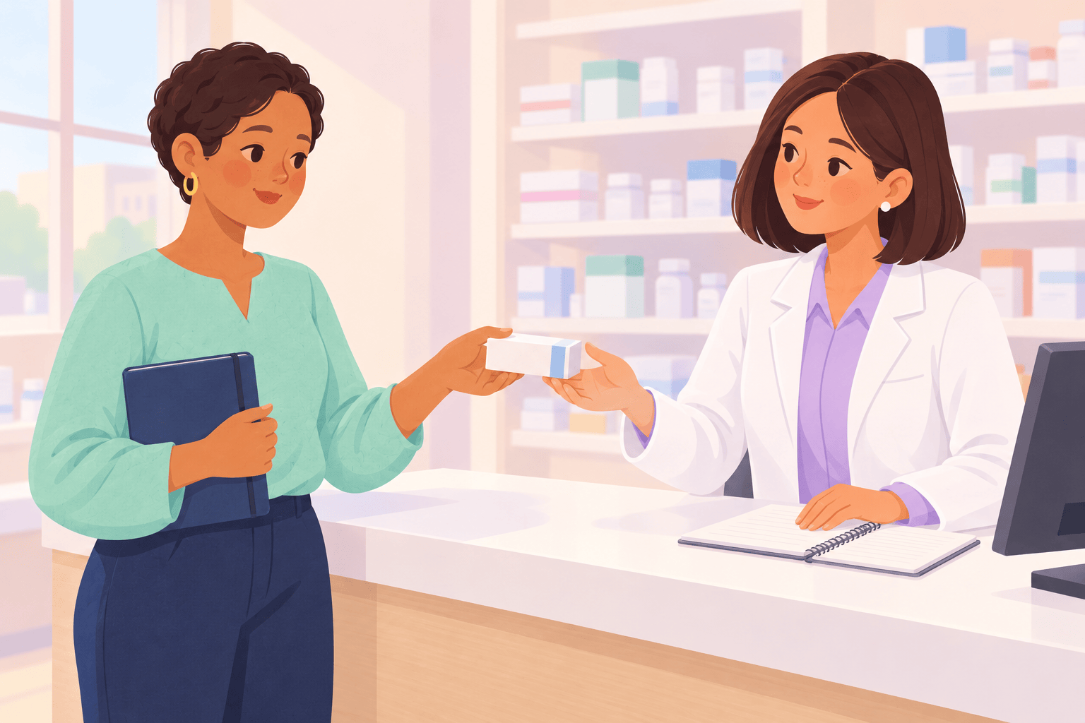 Illustration about medicines during the two-week wait