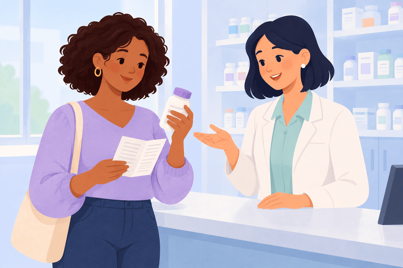 Illustration about prenatal vitamins while trying to conceive