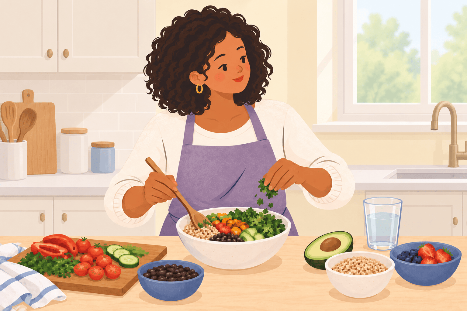 Illustration about vegan pregnancy preparation
