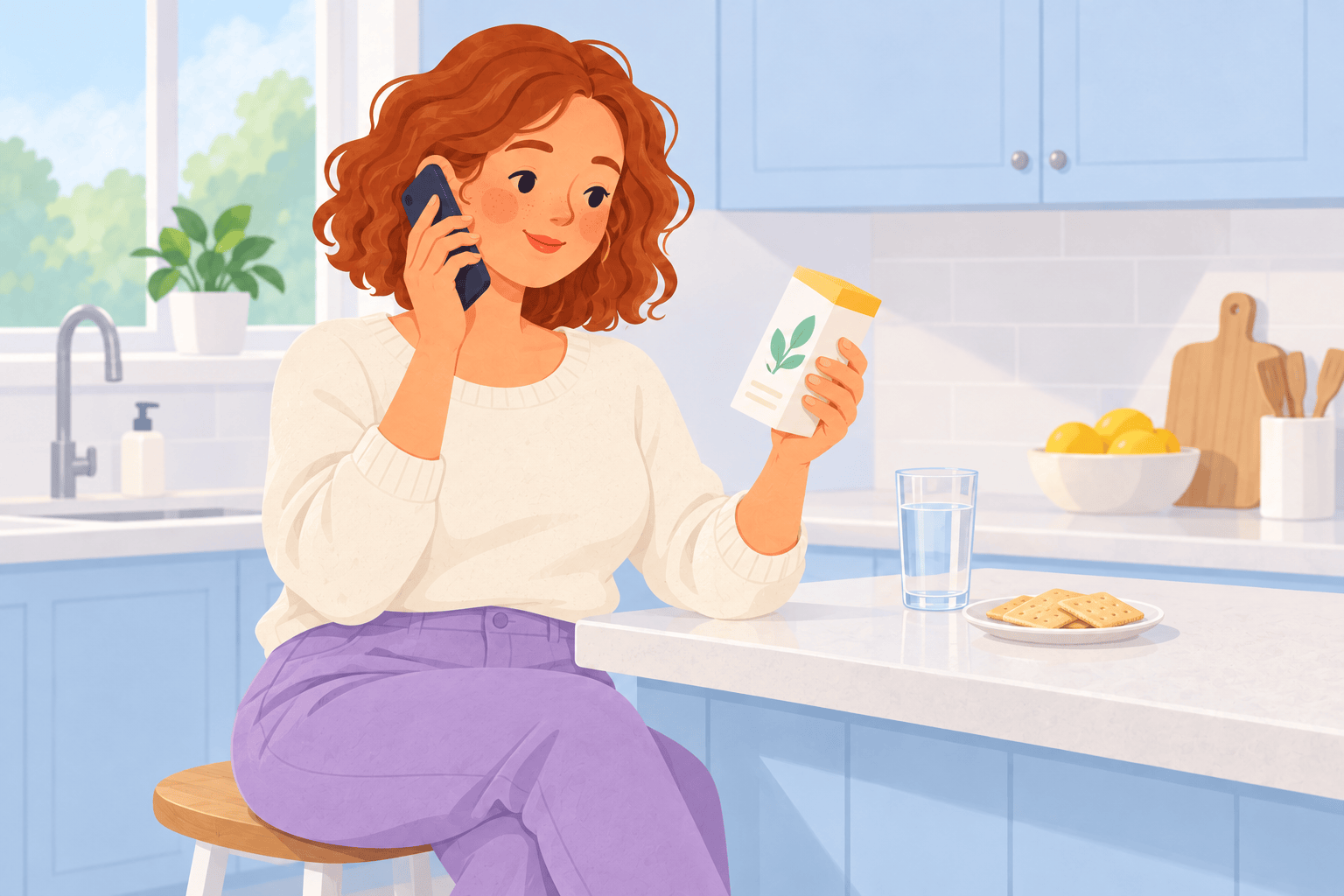 Illustration about prenatal vitamin nausea
