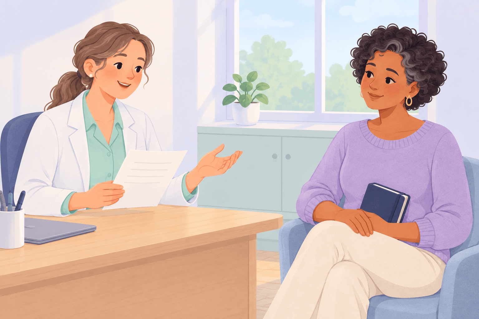 Illustration about perimenopause and conception