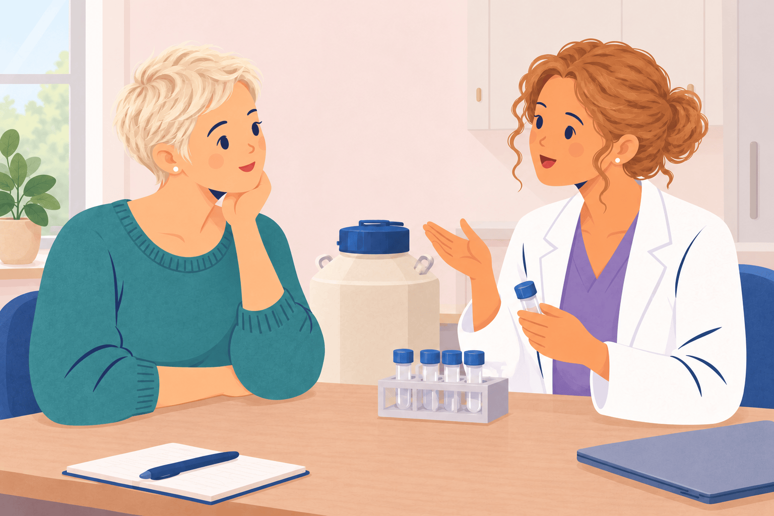 Illustration about embryo freezing