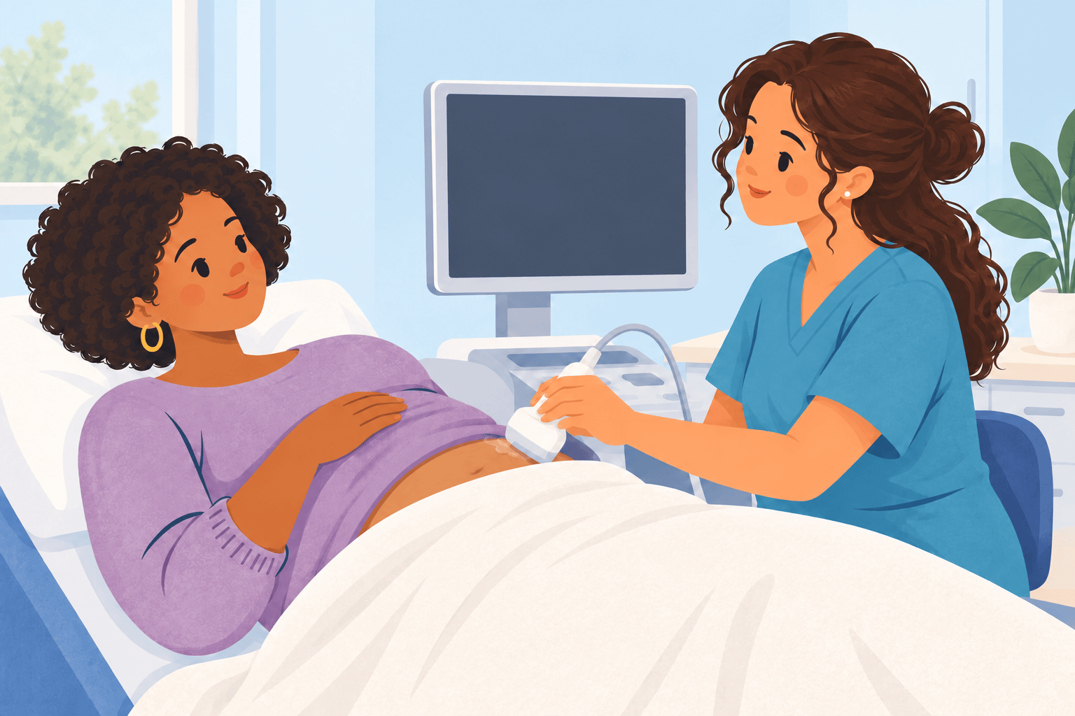 Illustration about early scans after ectopic pregnancy