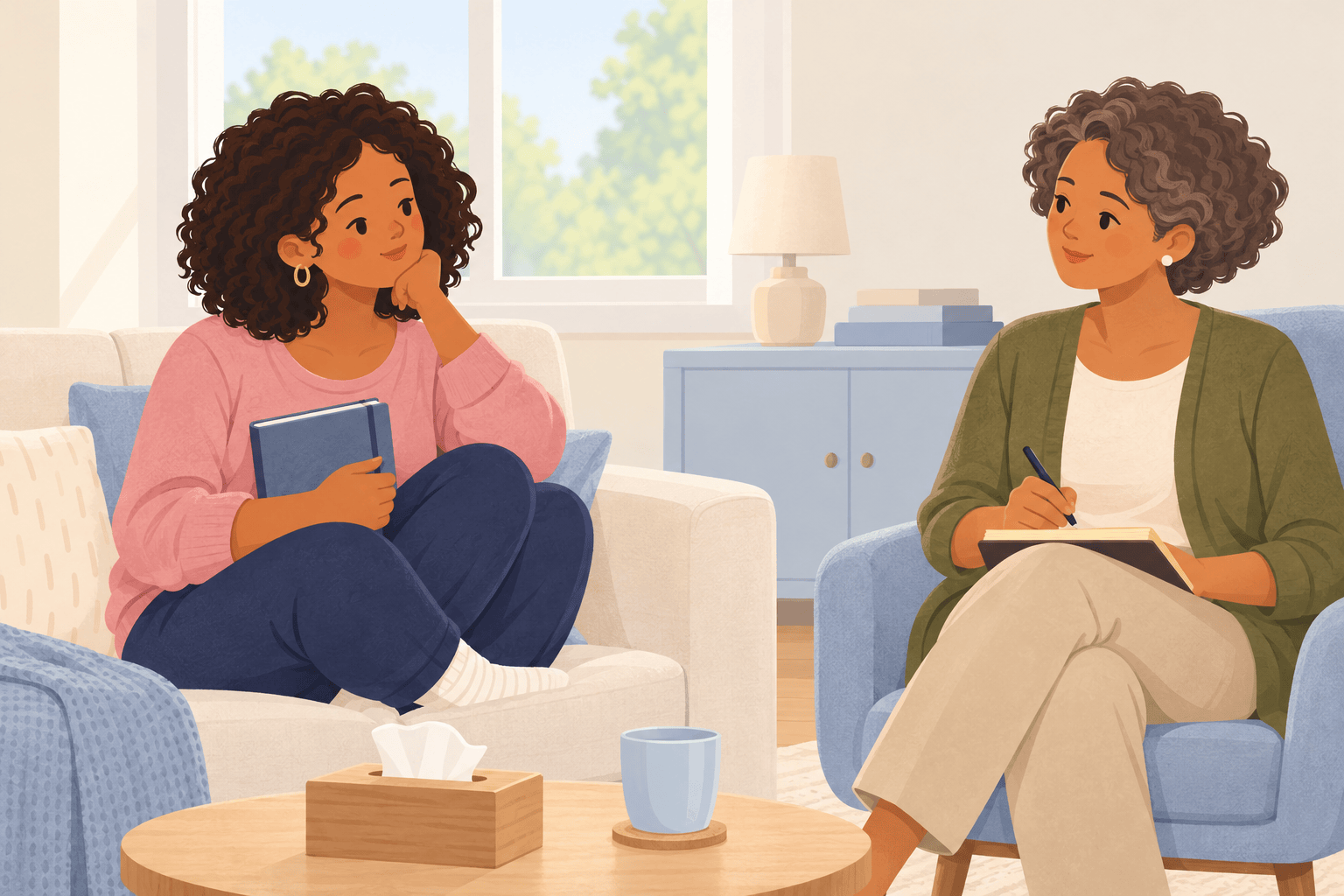Illustration about pregnancy after loss anxiety