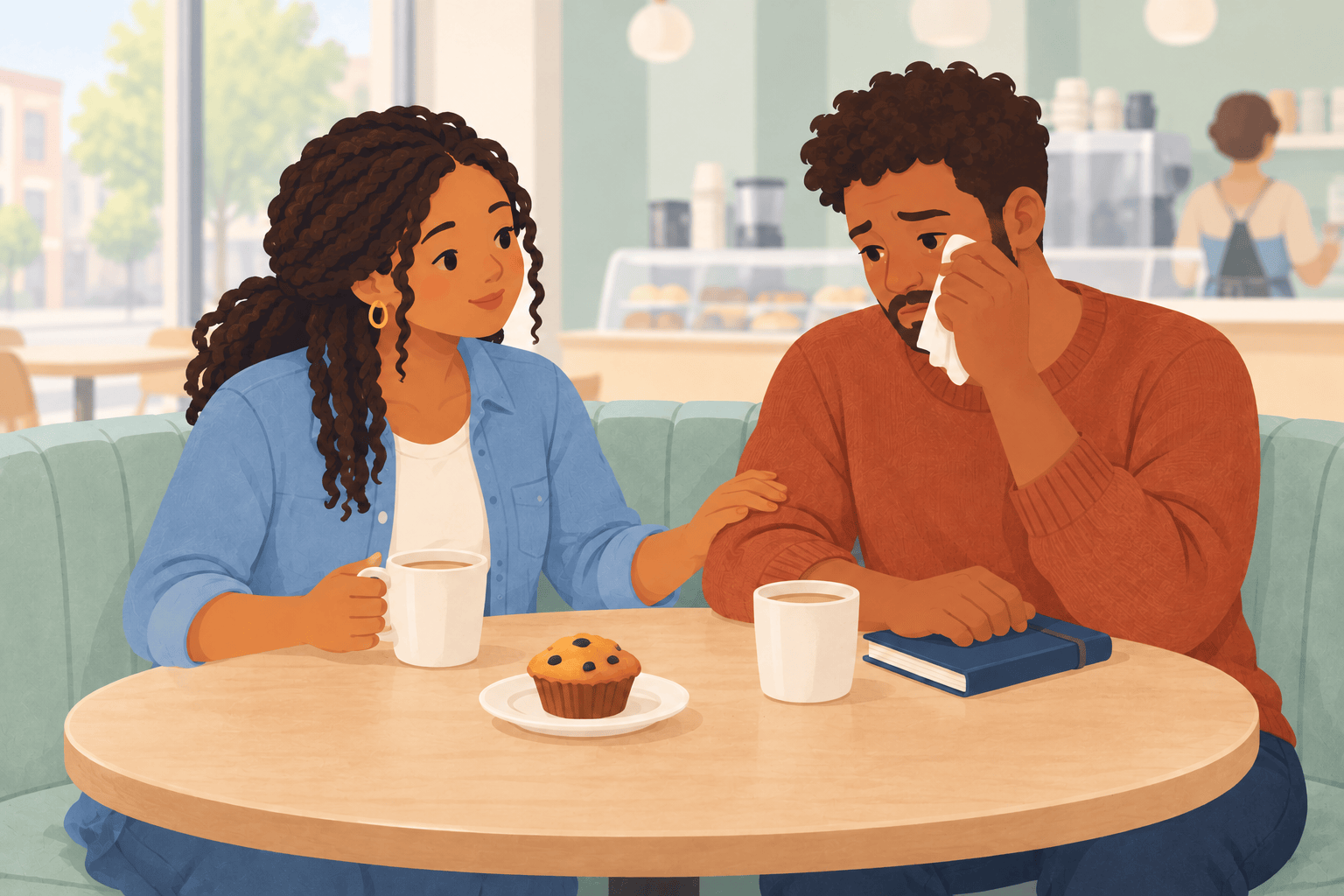Illustration about supporting a partner after miscarriage