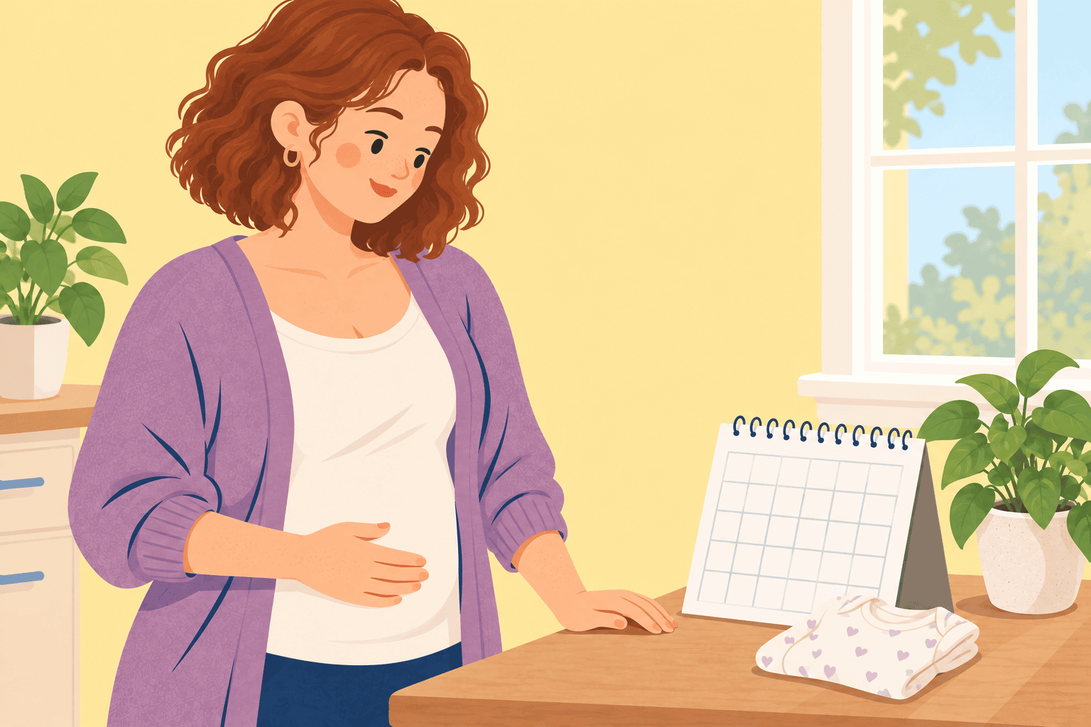 Illustration about calculating a due date