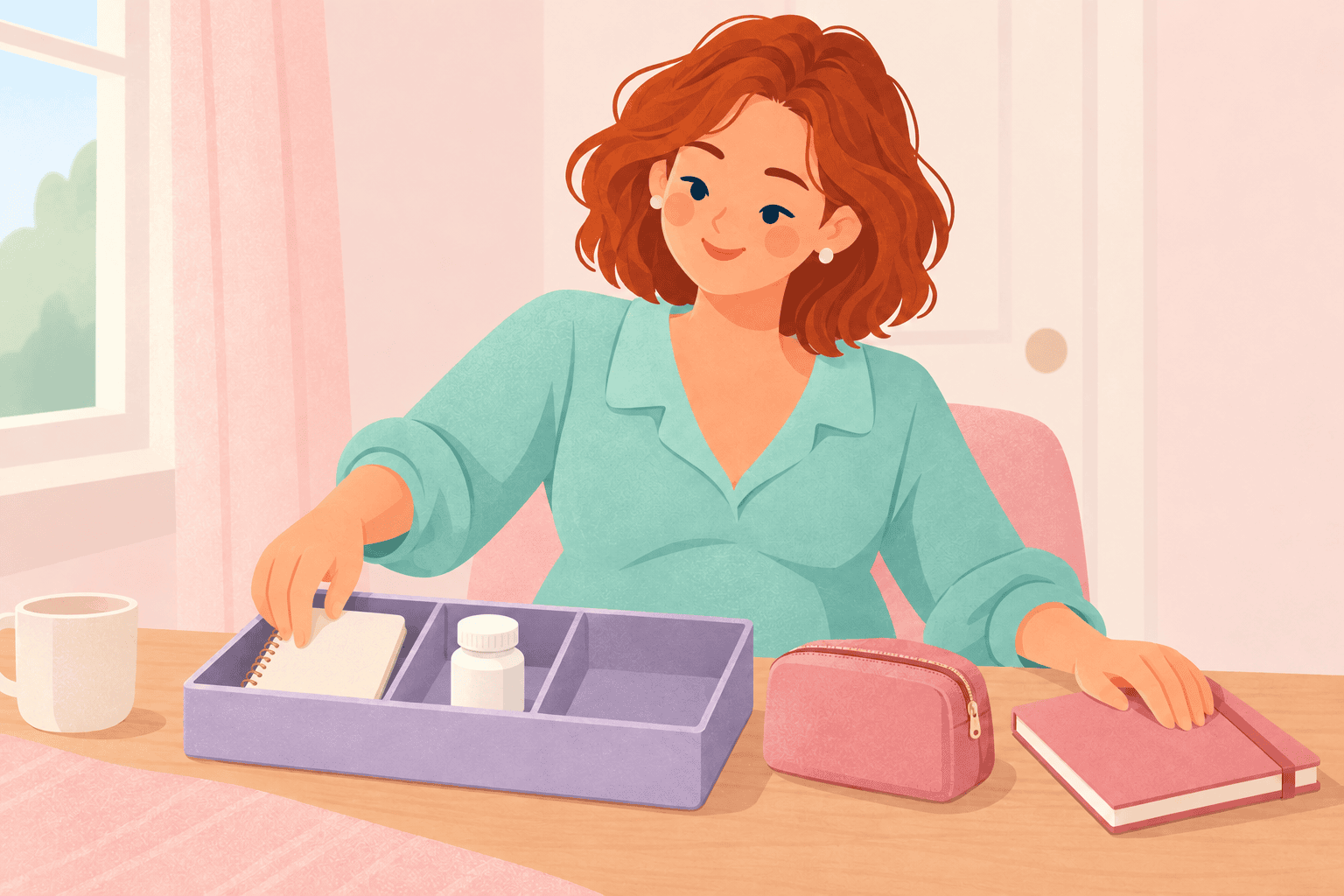 Illustration about first trimester checklist