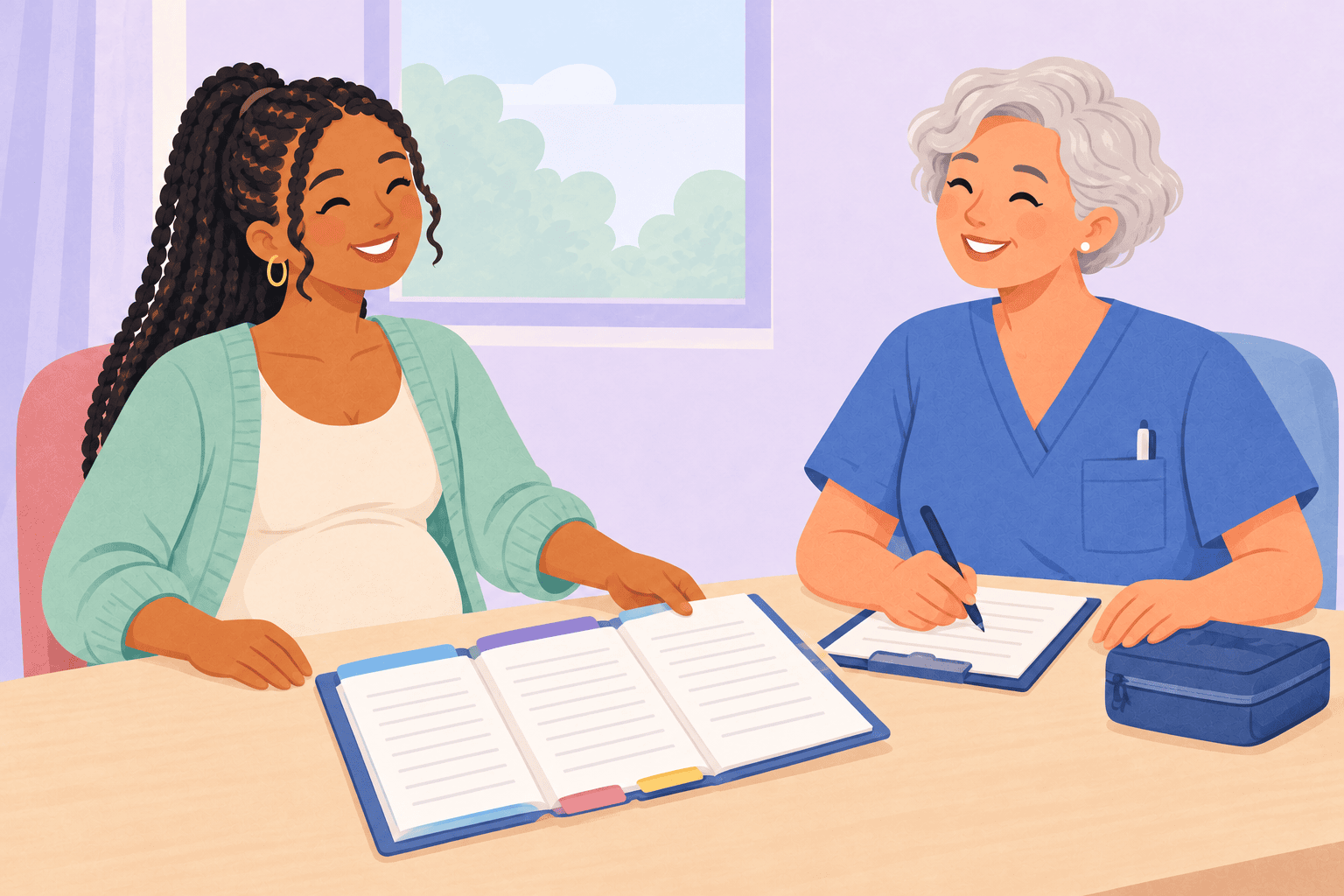 Illustration about pregnancy medical history