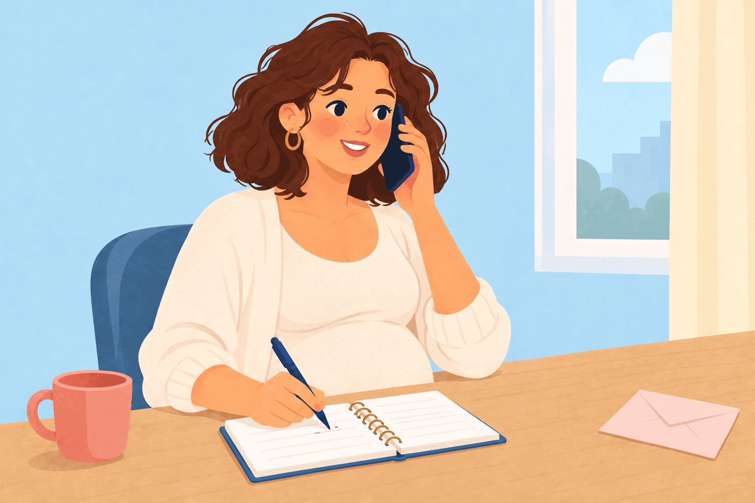 Illustration about booking maternity care