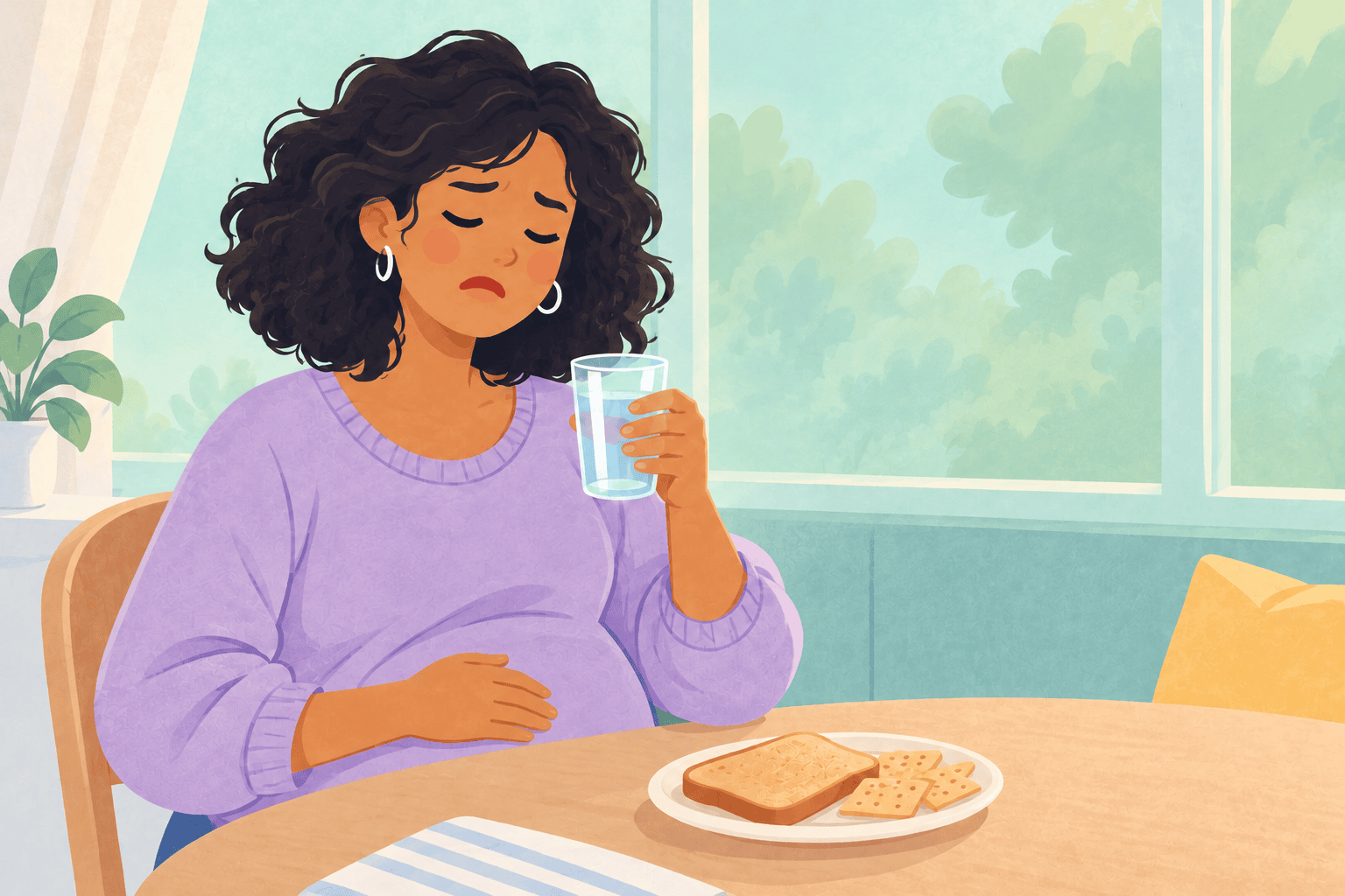 Illustration about morning sickness