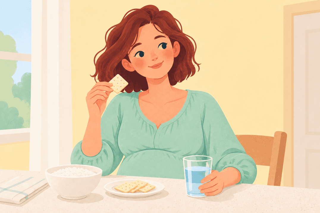 Illustration about pregnancy nausea without vomiting
