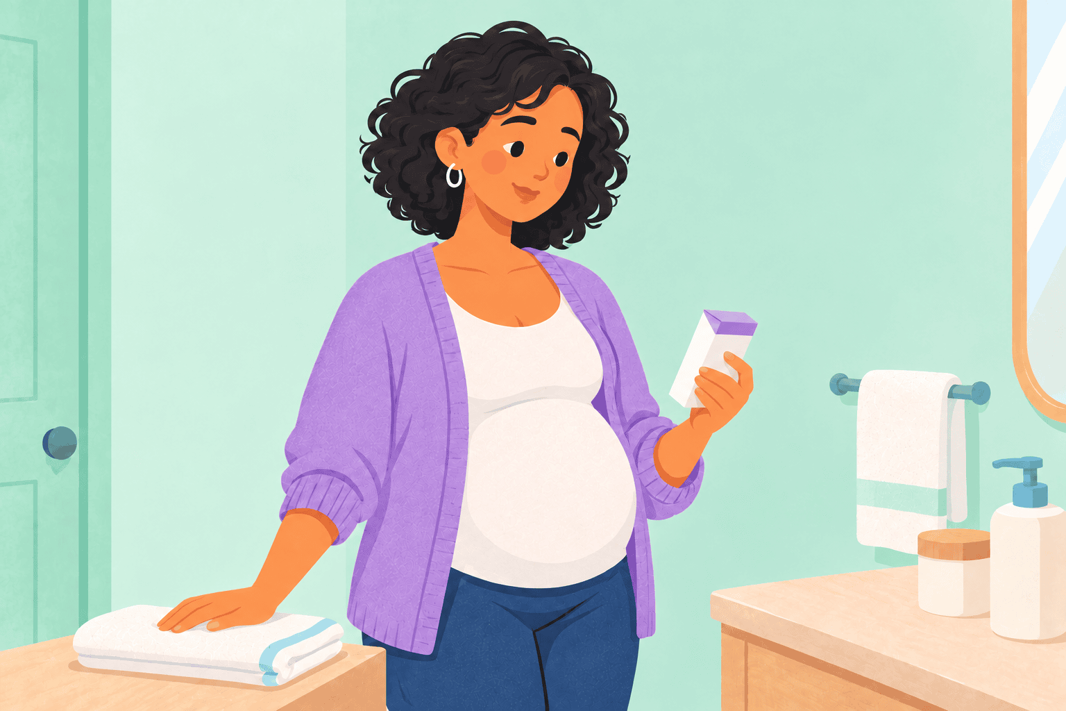 Illustration about hemorrhoids in pregnancy