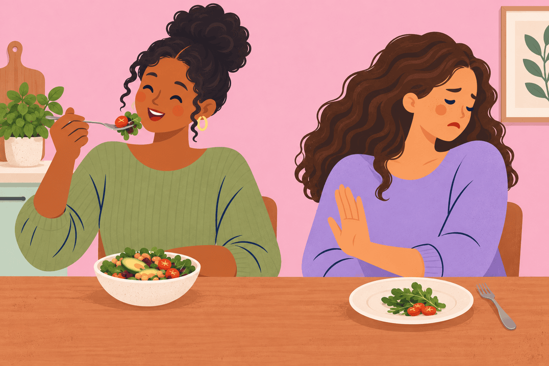 Illustration about appetite changes while pregnant