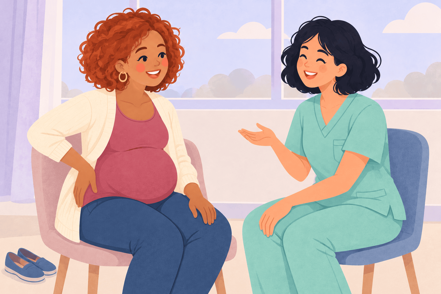 Illustration about sciatica-like pain in pregnancy