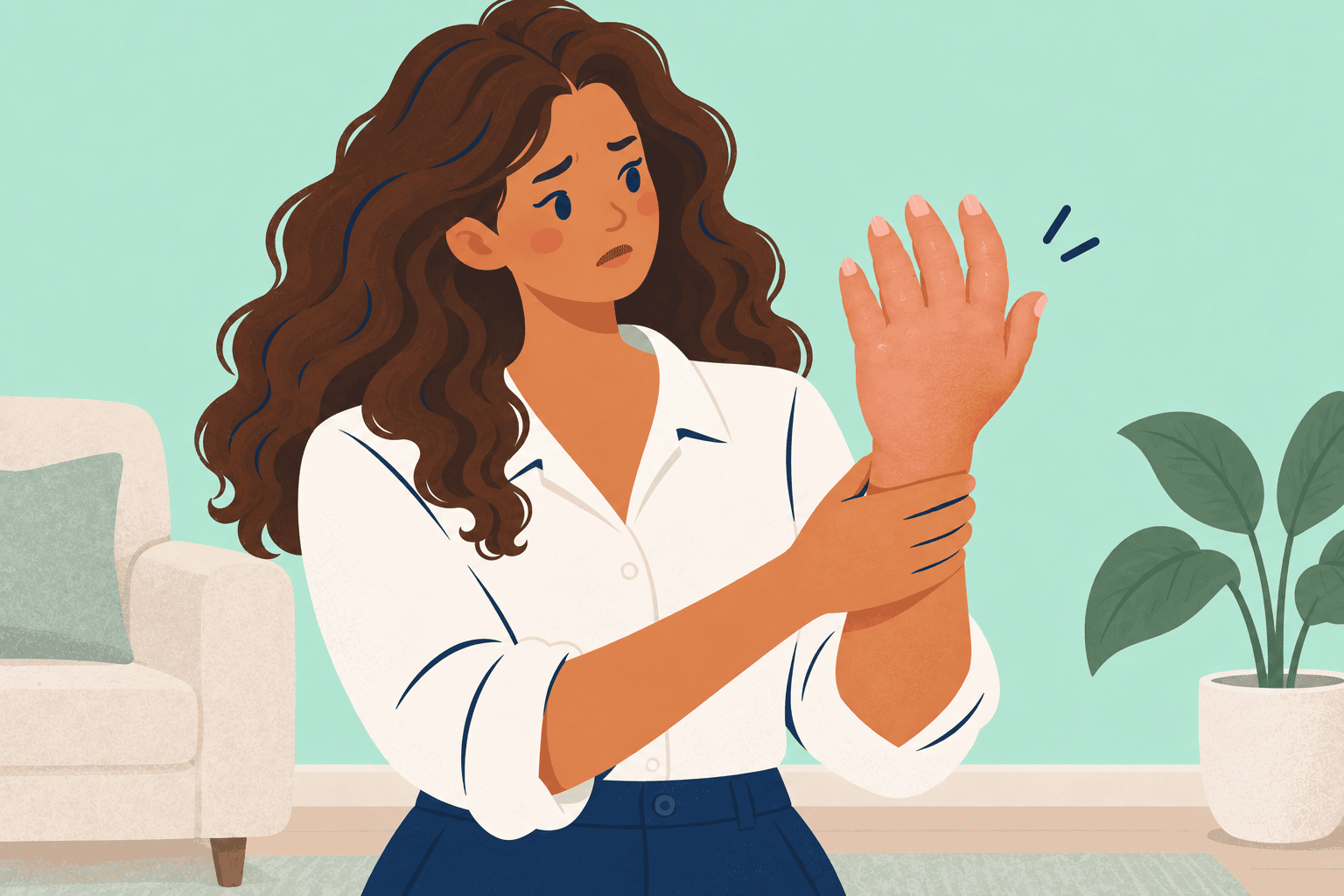 Illustration about carpal tunnel symptoms in pregnancy