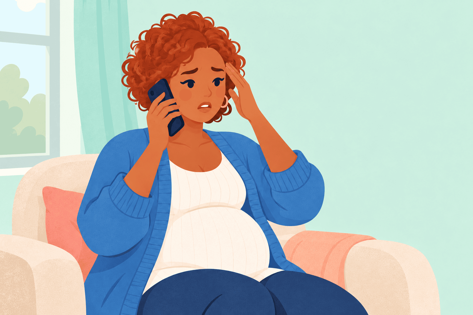 Illustration about headaches in pregnancy