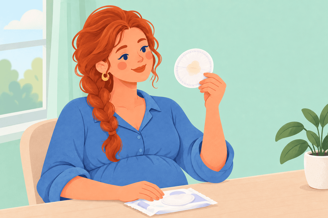 Illustration about leaking colostrum before birth