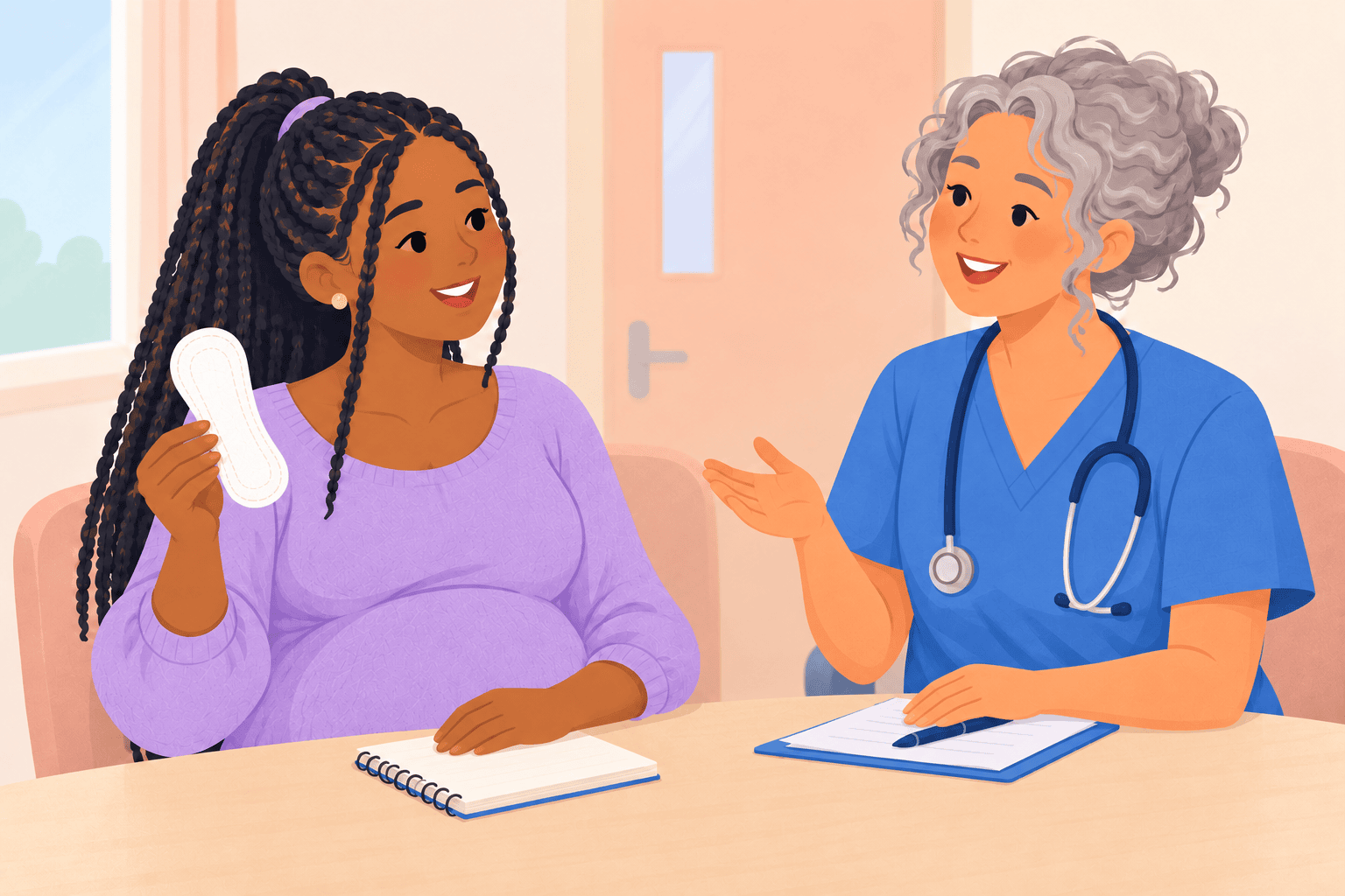 Illustration about pregnancy discharge