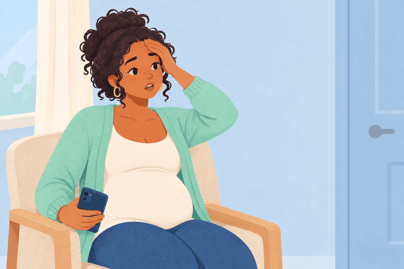 Illustration about dizziness while pregnant
