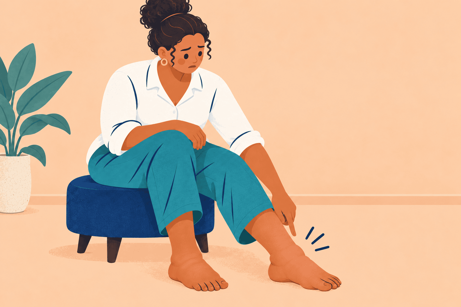Illustration about swollen feet during pregnancy