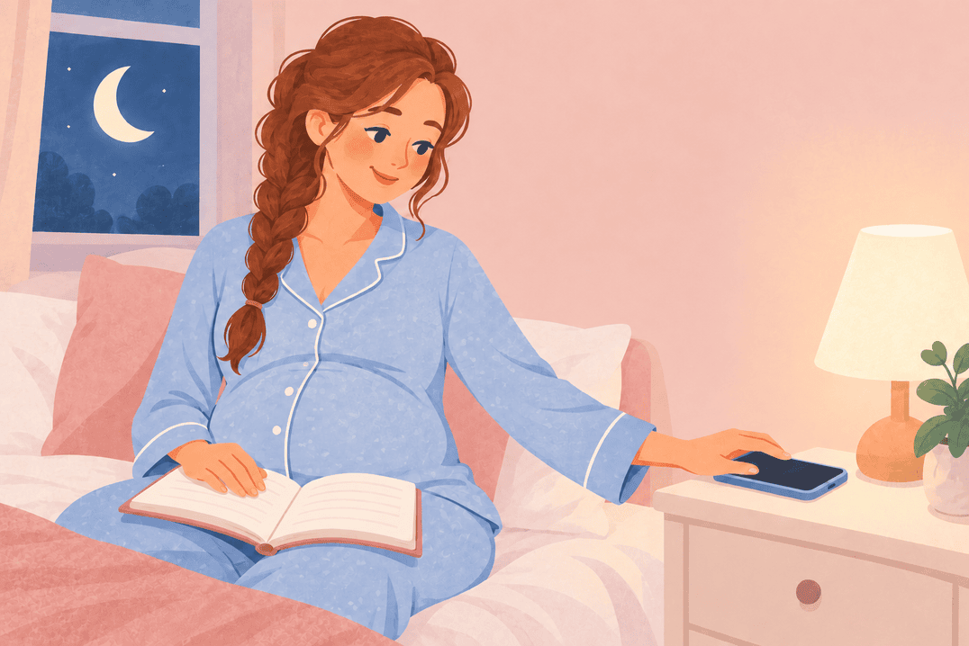 Illustration about pregnancy insomnia