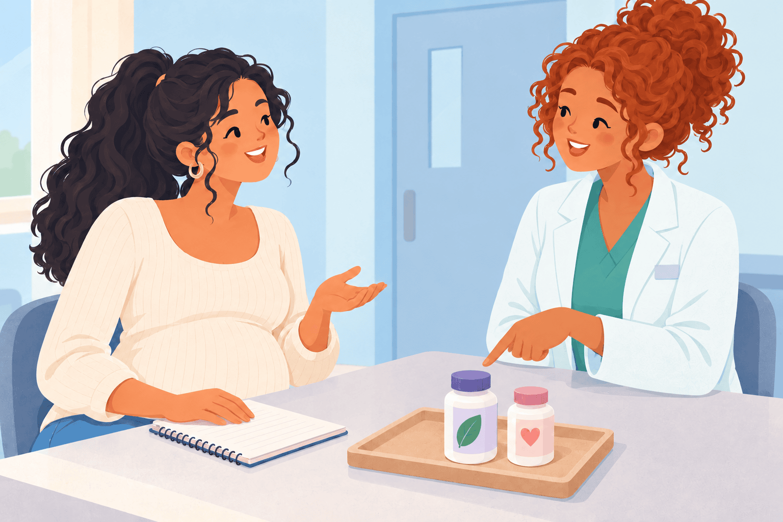 Illustration about prenatal supplements