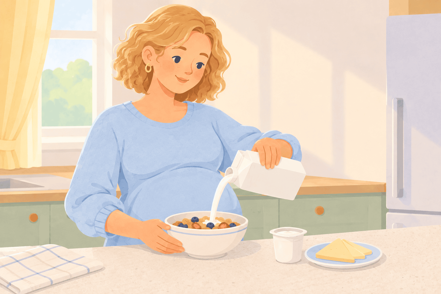 Illustration about calcium while pregnant