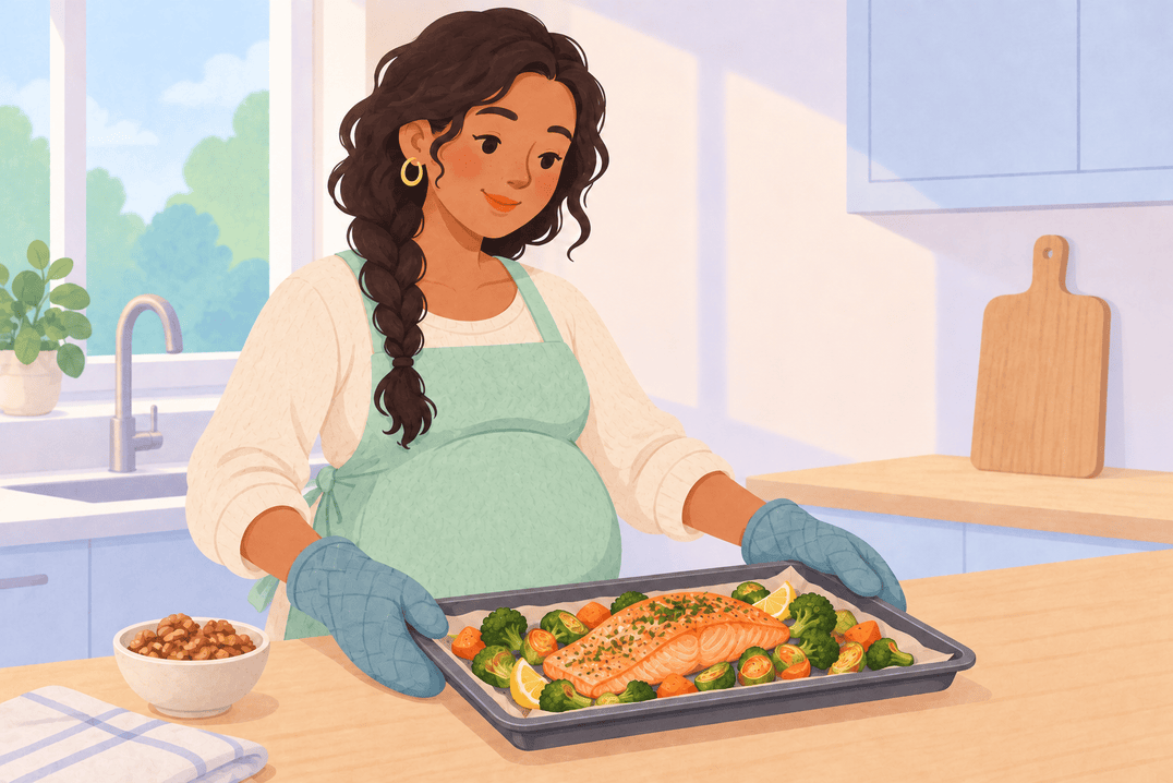 Illustration about omega-3 fats in pregnancy