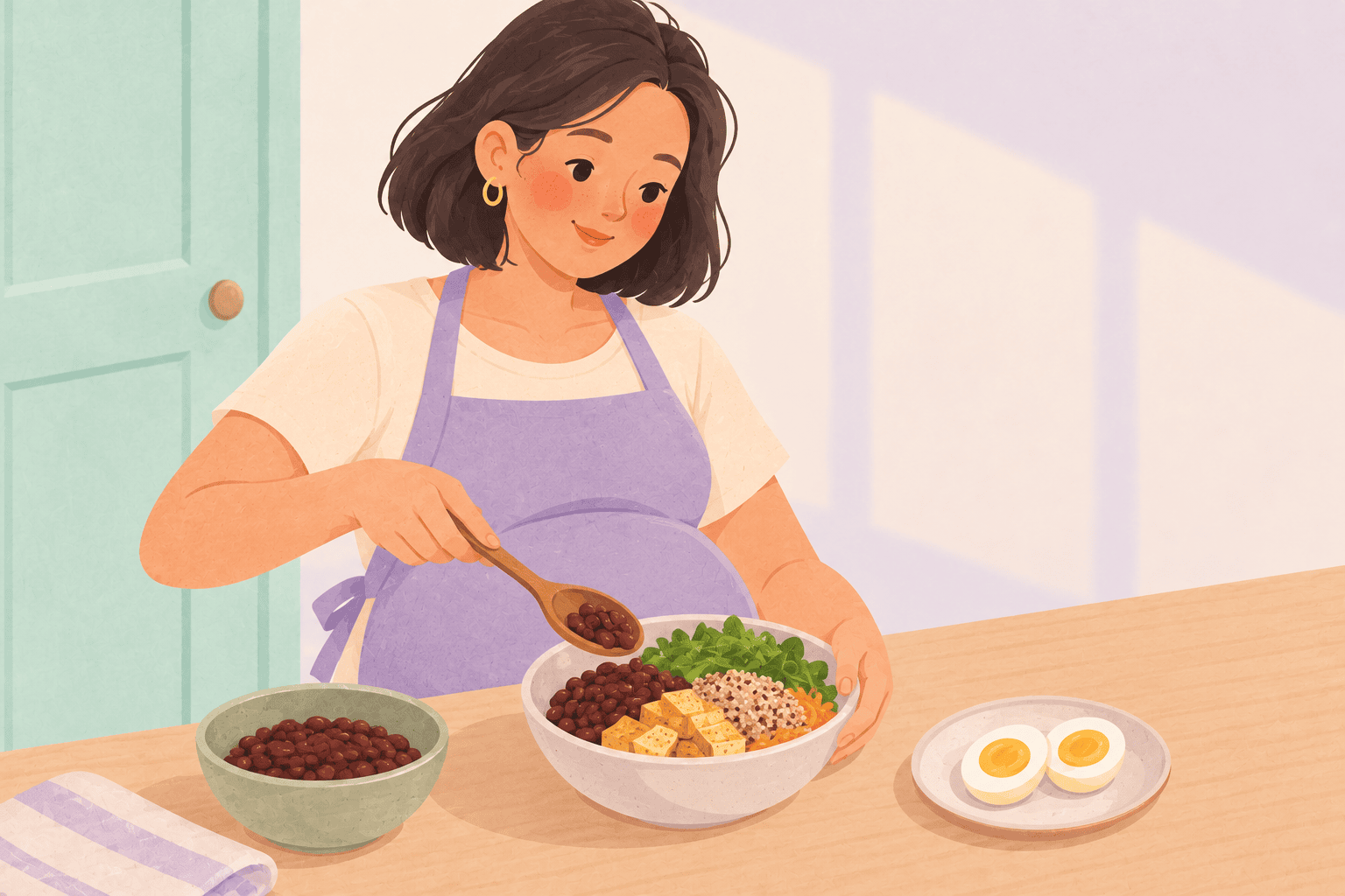 Illustration about protein during pregnancy