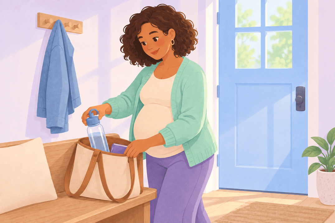 Illustration about hydration while pregnant
