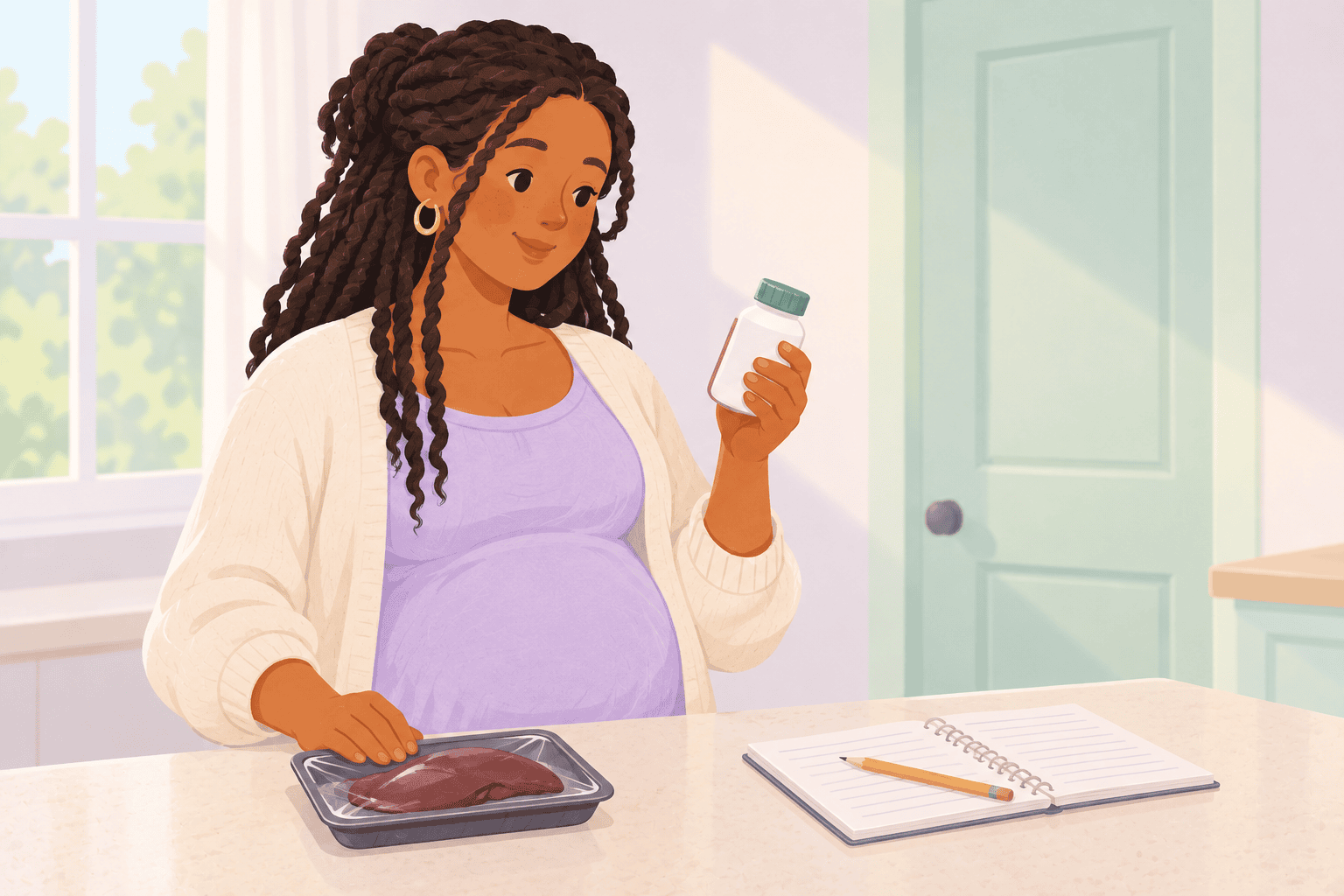 Illustration about liver and vitamin a in pregnancy