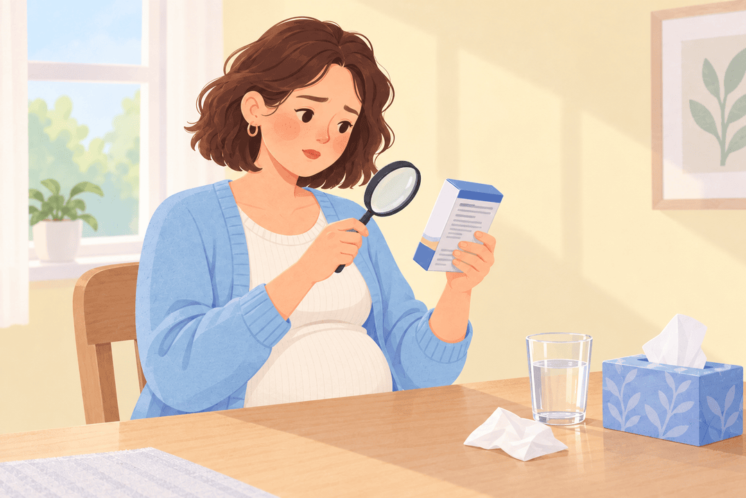 Illustration about cold remedies in pregnancy