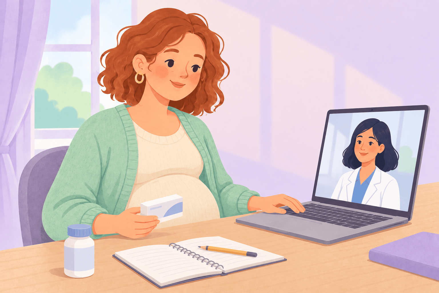 Illustration about antibiotics during pregnancy