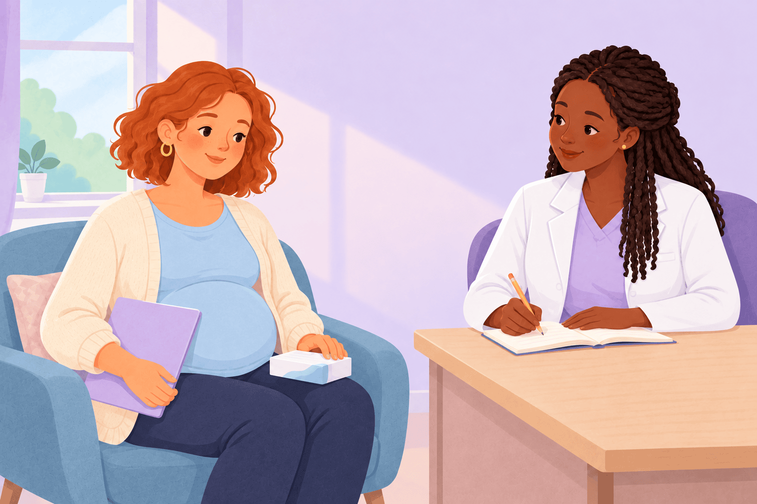 Illustration about antidepressants during pregnancy