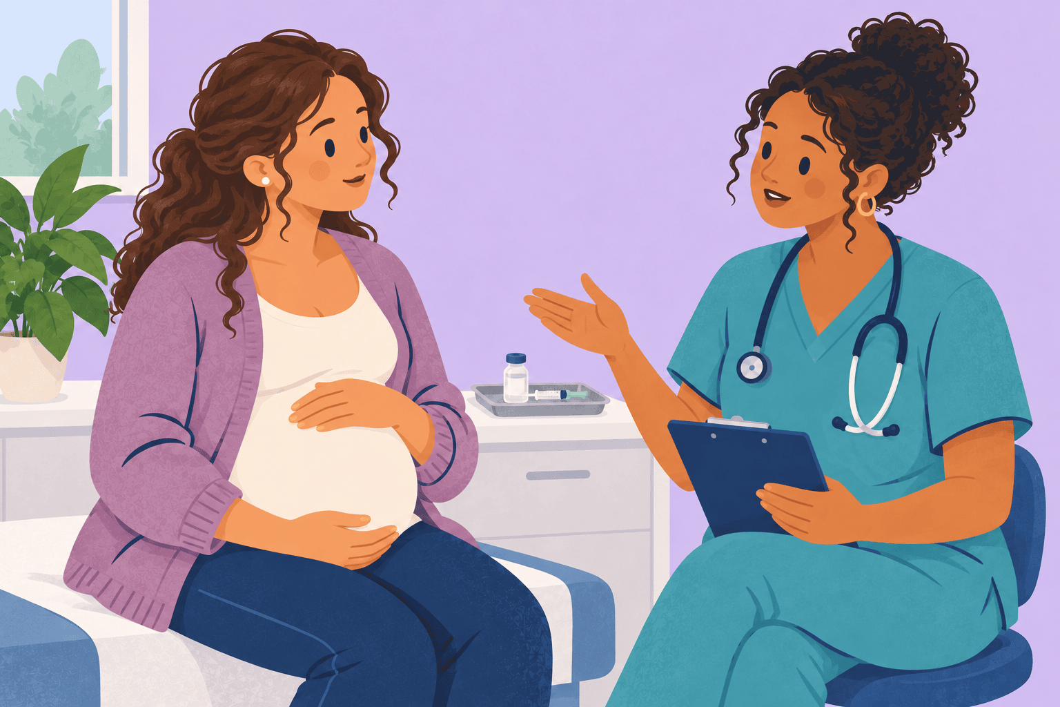 Illustration about pregnancy vaccinations