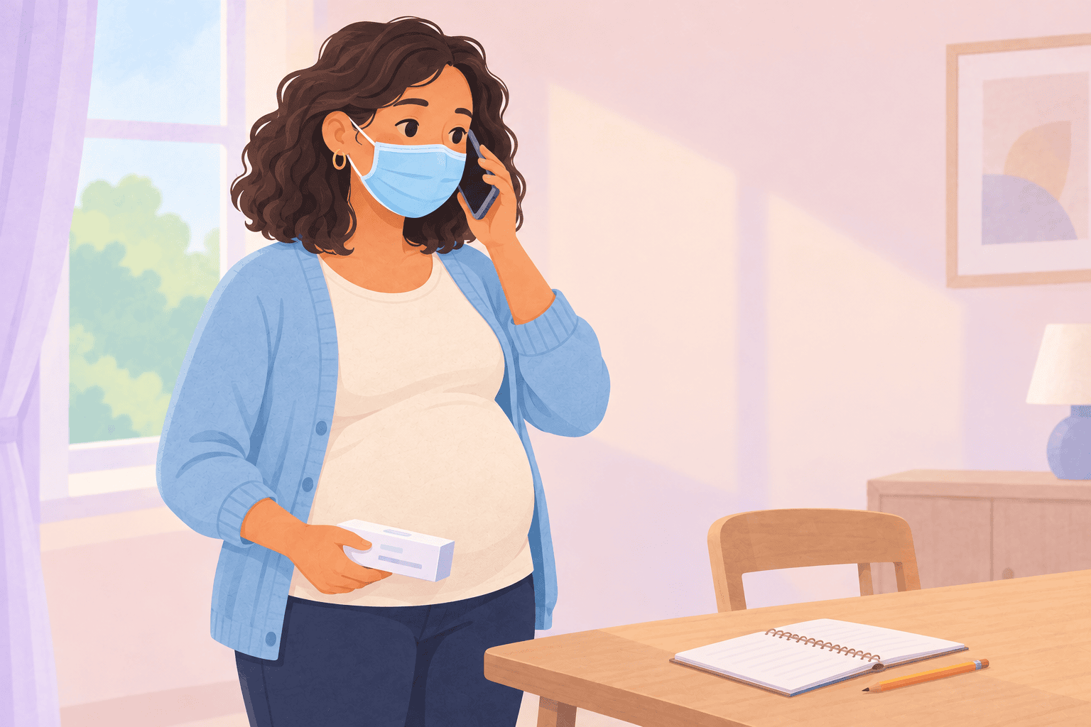 Illustration about covid during pregnancy