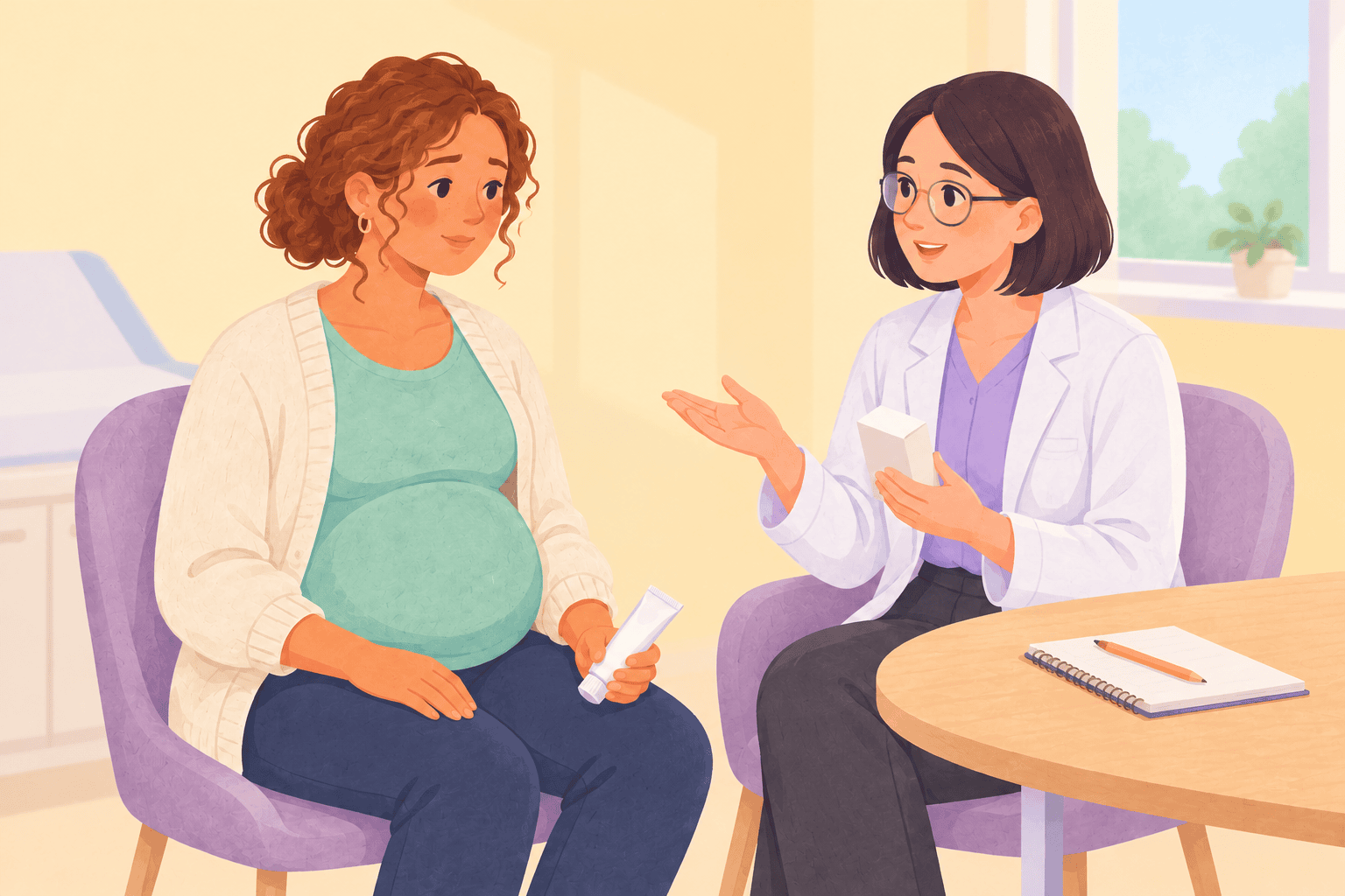 Illustration about thrush during pregnancy